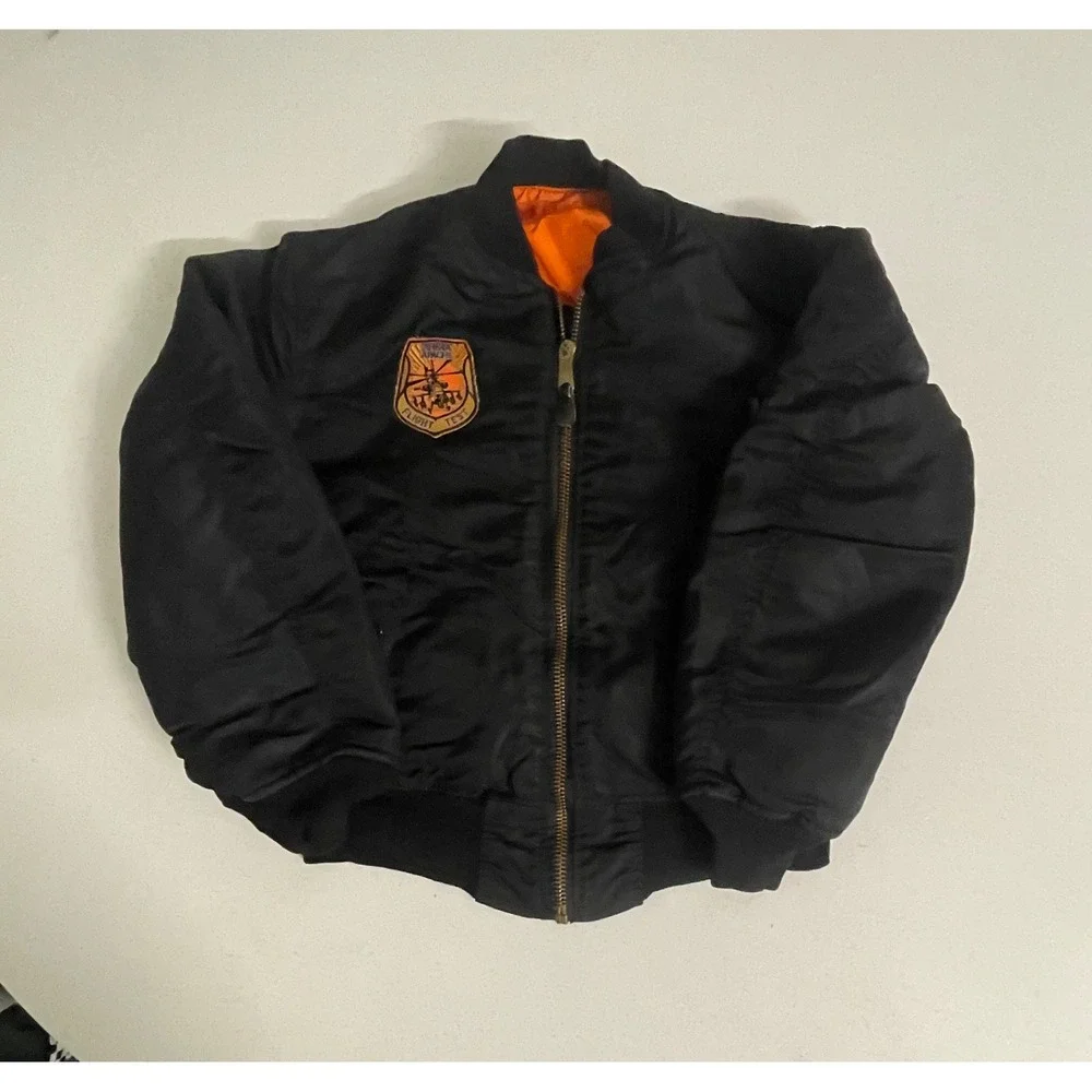 Alpha Industries MA-1 Flight Jacket Black AH-64A Apache Flight Test Small USA